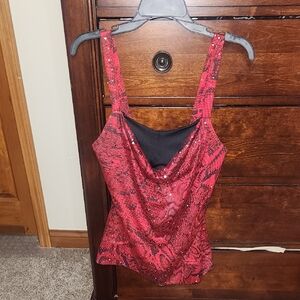 GLO Jeans Red Patterned Top